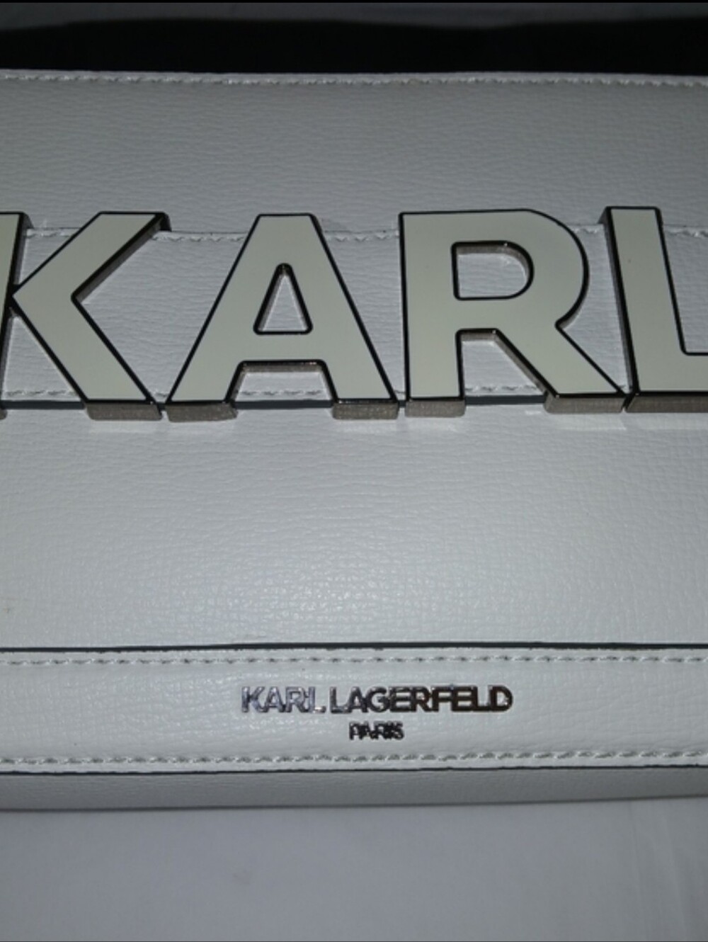 Leather Karl Lagerfeld Noveau Minimalist Block Letter Bag w/dustbag - Picture 6 of 16